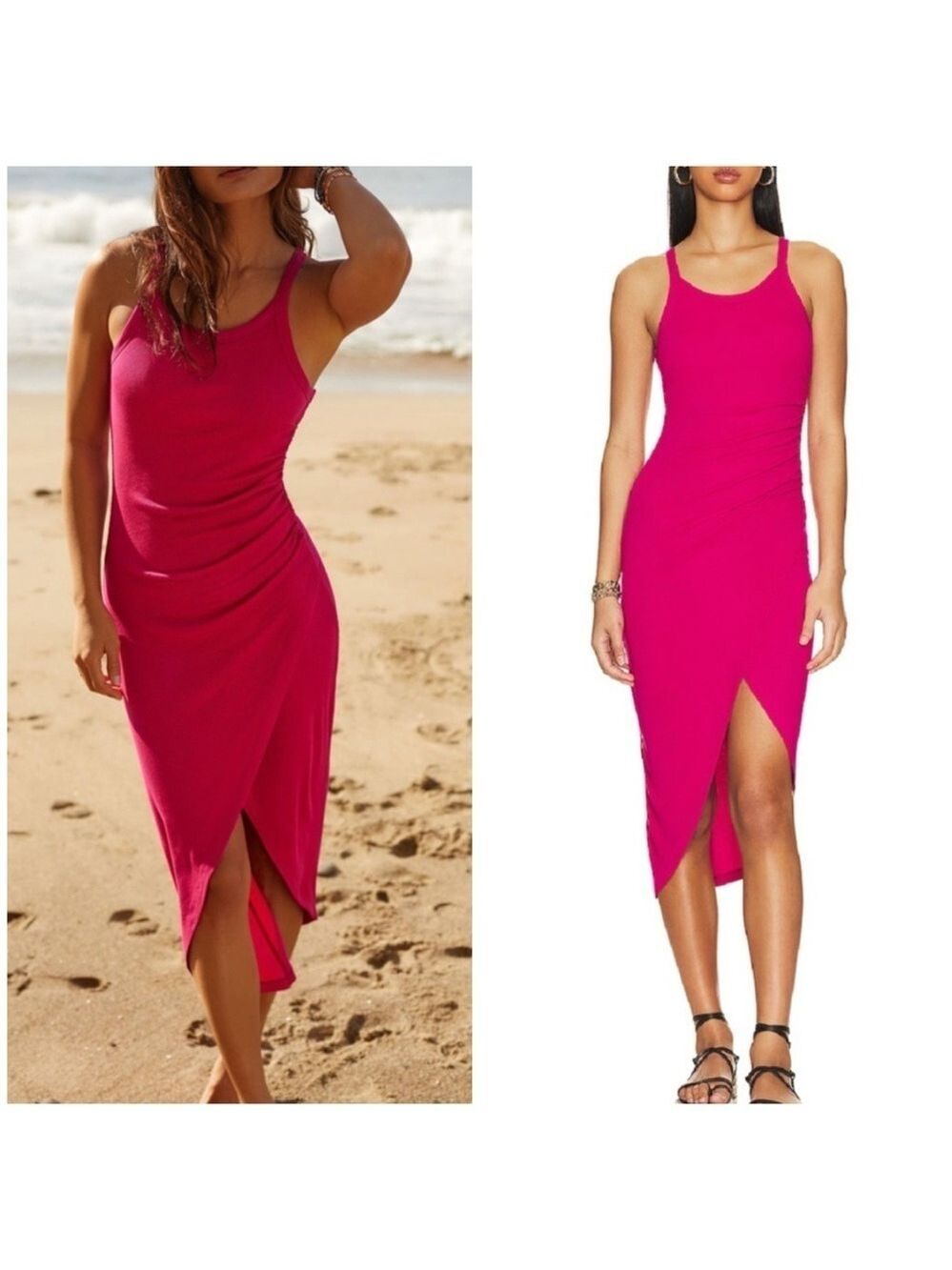 L*Space Bardot Scoop Neck Midi Dress in Bougainvillea